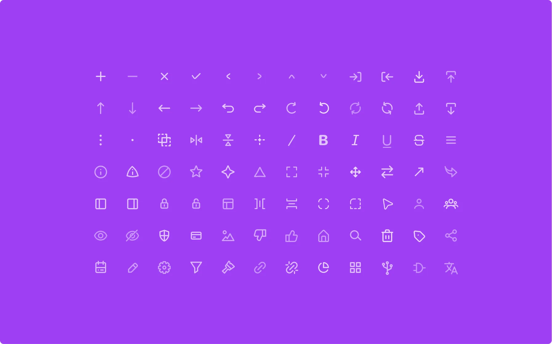 Grid of consistent custom ListingDesigner icons designed by me.