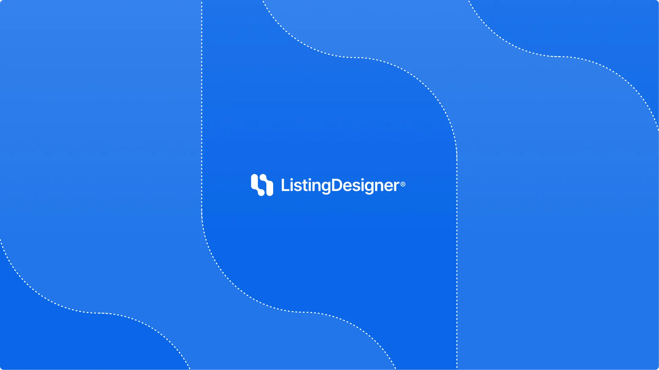 ListingDesigner Logo with a graphic of the icon used behind the text